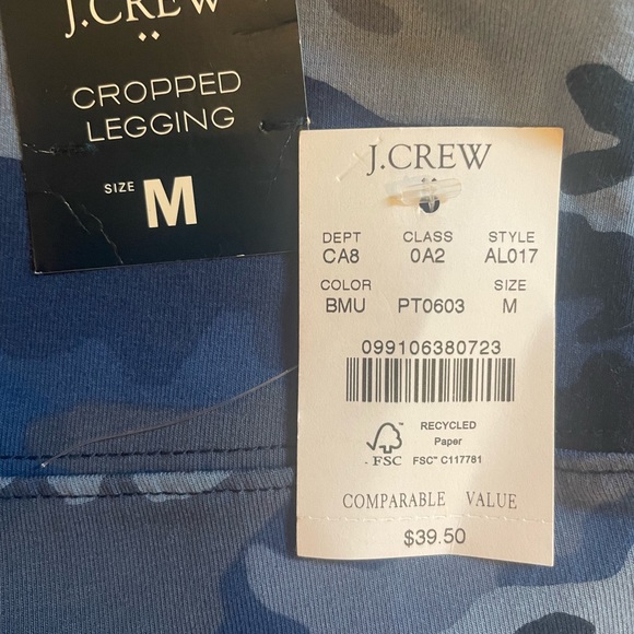 New with tags, J.Crew, crop athletic camo leggings, size medium - Picture 11 of 11